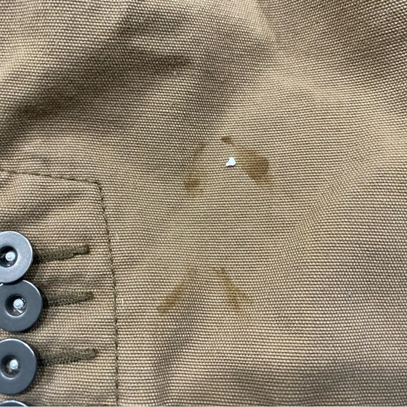 Express Mens Hooded Khaki/grey Zip Button Jacket Size Small - Picture 6 of 6